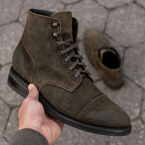 Men's Signature Leather Boots - Dark Olive