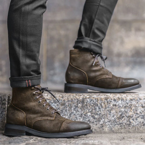 Men's Signature Leather Boots - Dark Olive