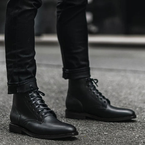 Men's Signature Leather Boots - Black